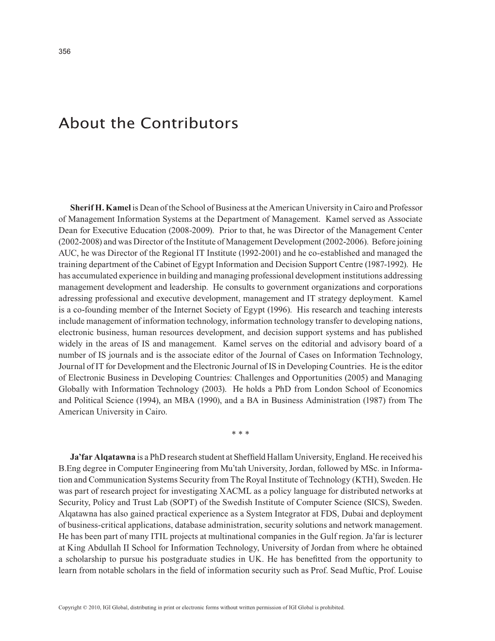 About the Contributors