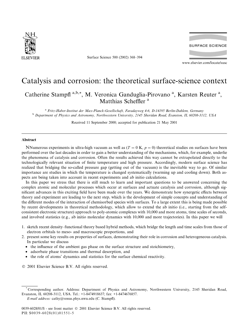 Catalysis and Corrosion: the Theoretical Surface-Science Context