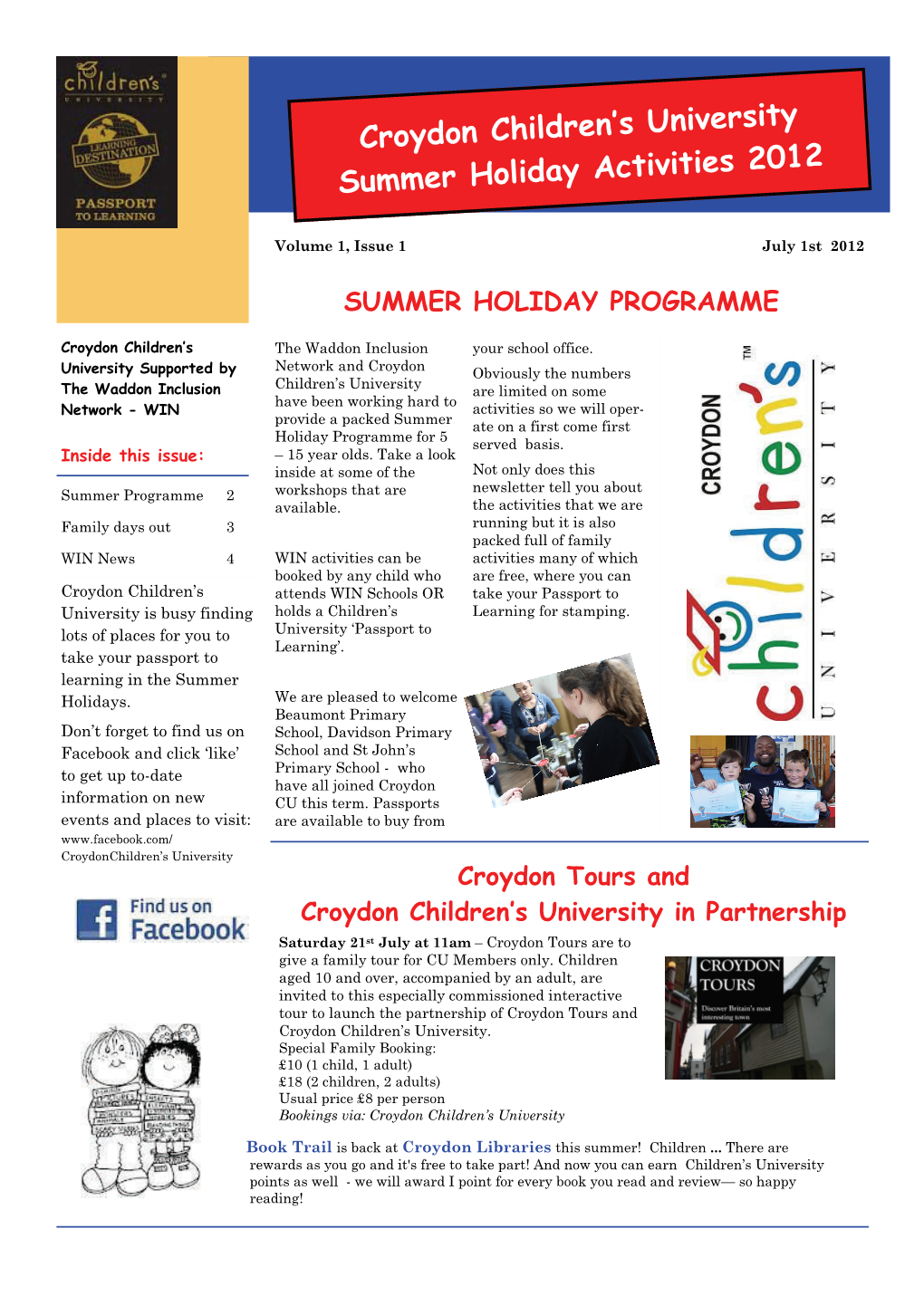 Croydon Children's University Summer Holiday Activities 2012