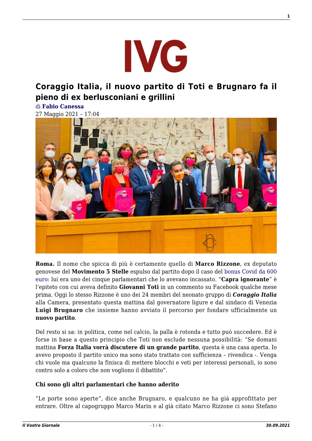 Stampa Di Presentazione Del Gruppo