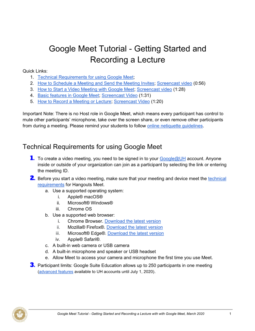 Google Meet Tutorial - Getting Started and Recording a Lecture