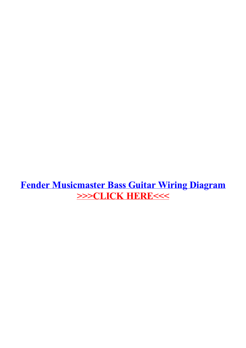 Fender Musicmaster Bass Guitar Wiring Diagram