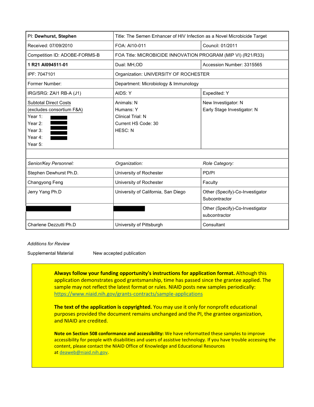 Always Follow Your Funding Opportunity's Instructions for Application Format