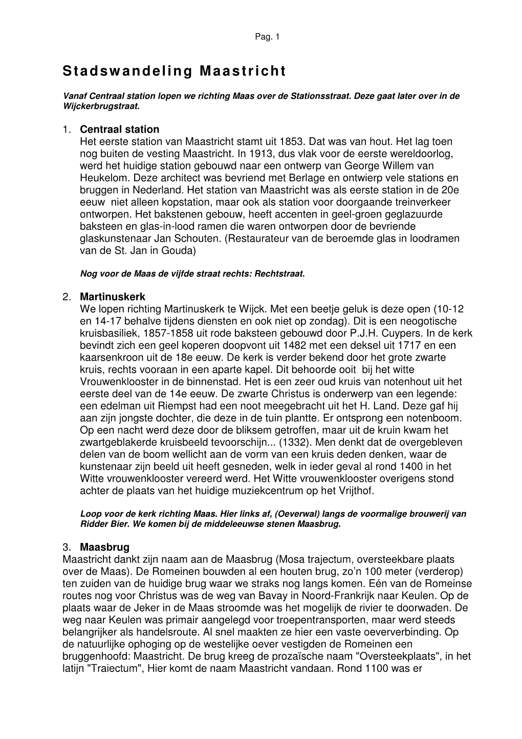 Stadsrondleiding Maastricht-Tekst