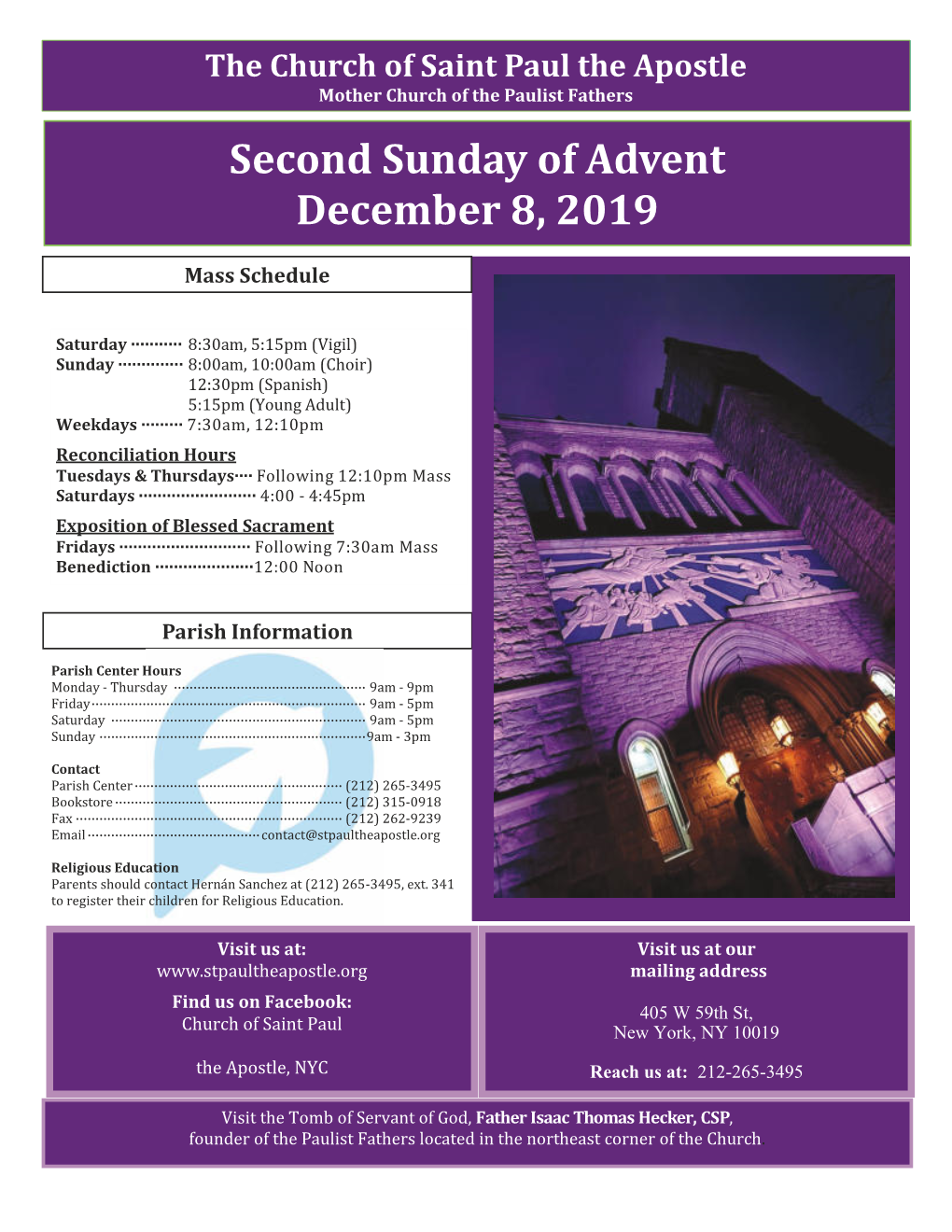 Second Sunday of Advent December 8, 2019
