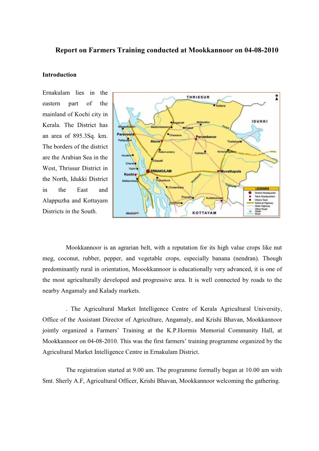 Mookkannur Training Report