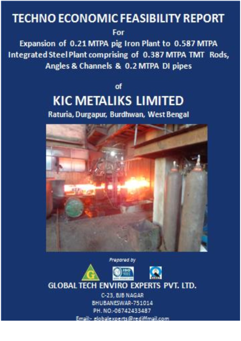 Techno Economic Feasibility Report of M/S KIC Metaliks Ltd At