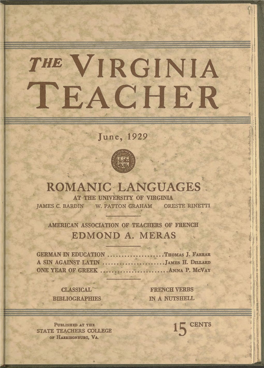 The Virginia Teacher, Vol. 10, Iss. 6, June 1929