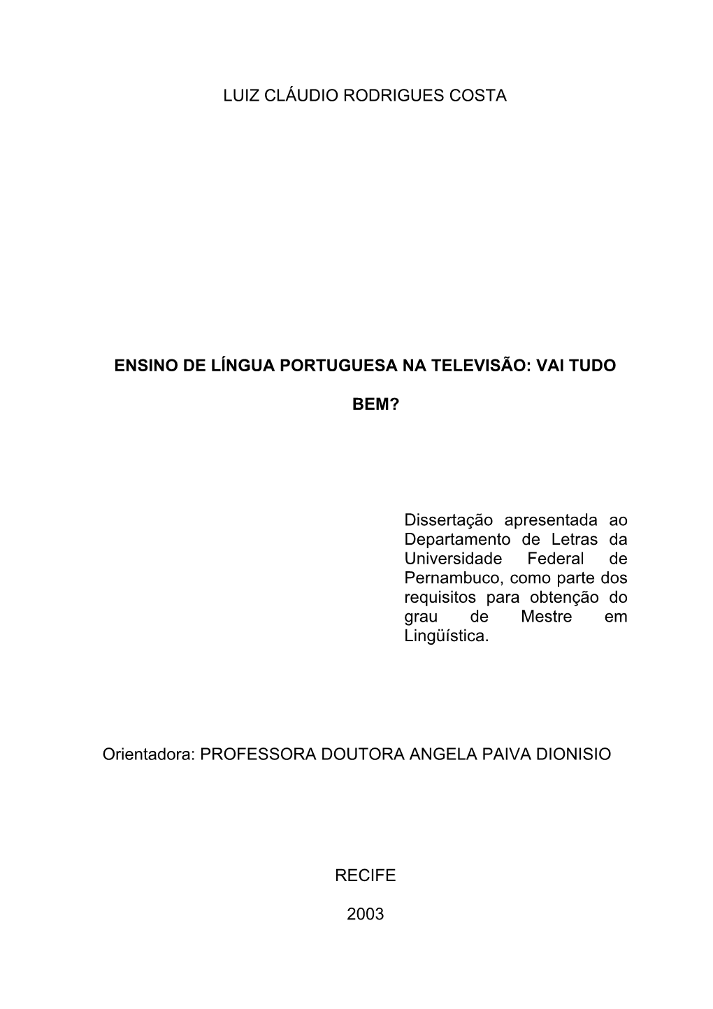 Luiz Cláudio Rodrigues Costa Ensino De Língua