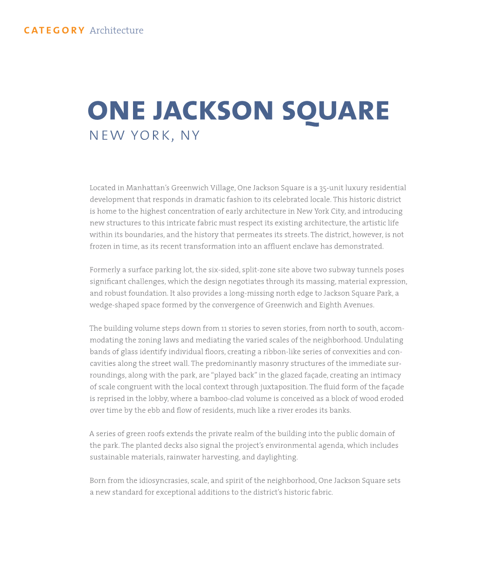 One Jackson Square New York, Ny