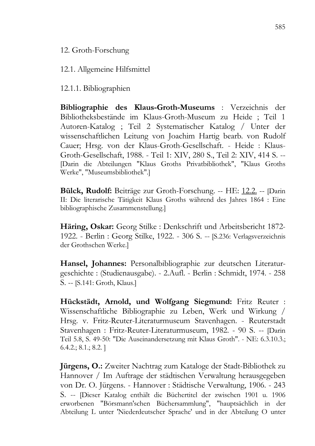 Klaus Groth Bibliographie Unterpunkt 12