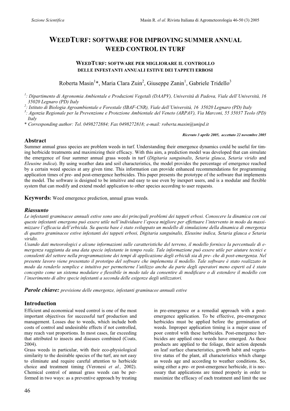 Software for Improving Summer Annual Weed Control in Turf