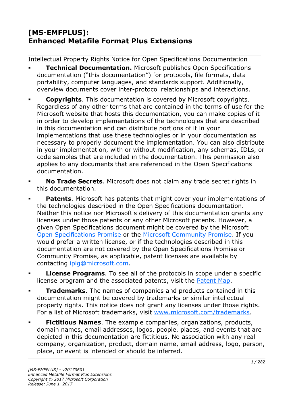 Enhanced Metafile Format Plus Extensions