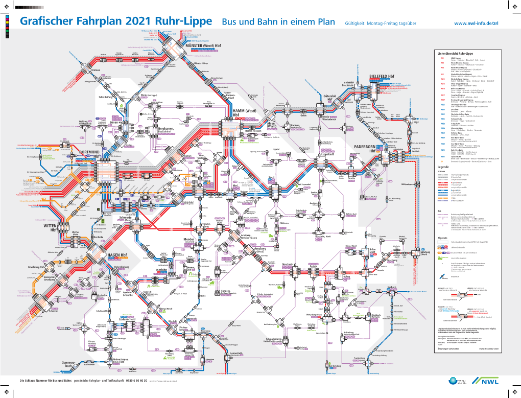 Grafischer Fahrplan 2021 Ruhr-Lippe Bus Und Bahn in Einem Plan