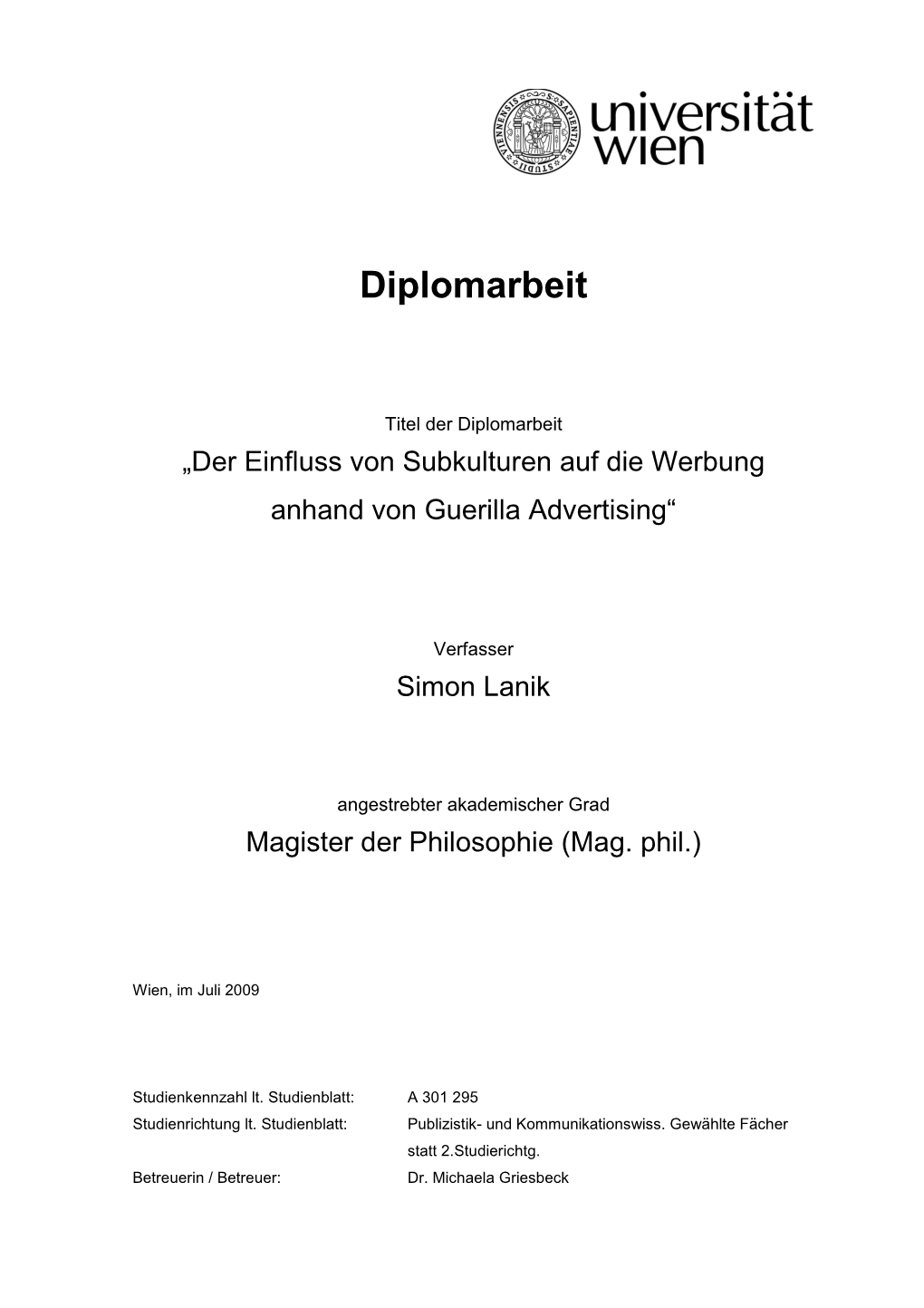 Diplomarbeit