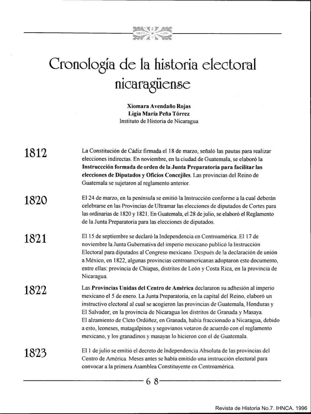 Cronología De Fa Historia Electoral Nfcafaquense L
