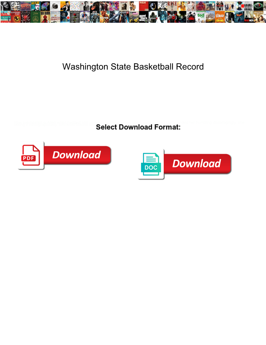 Washington State Basketball Record