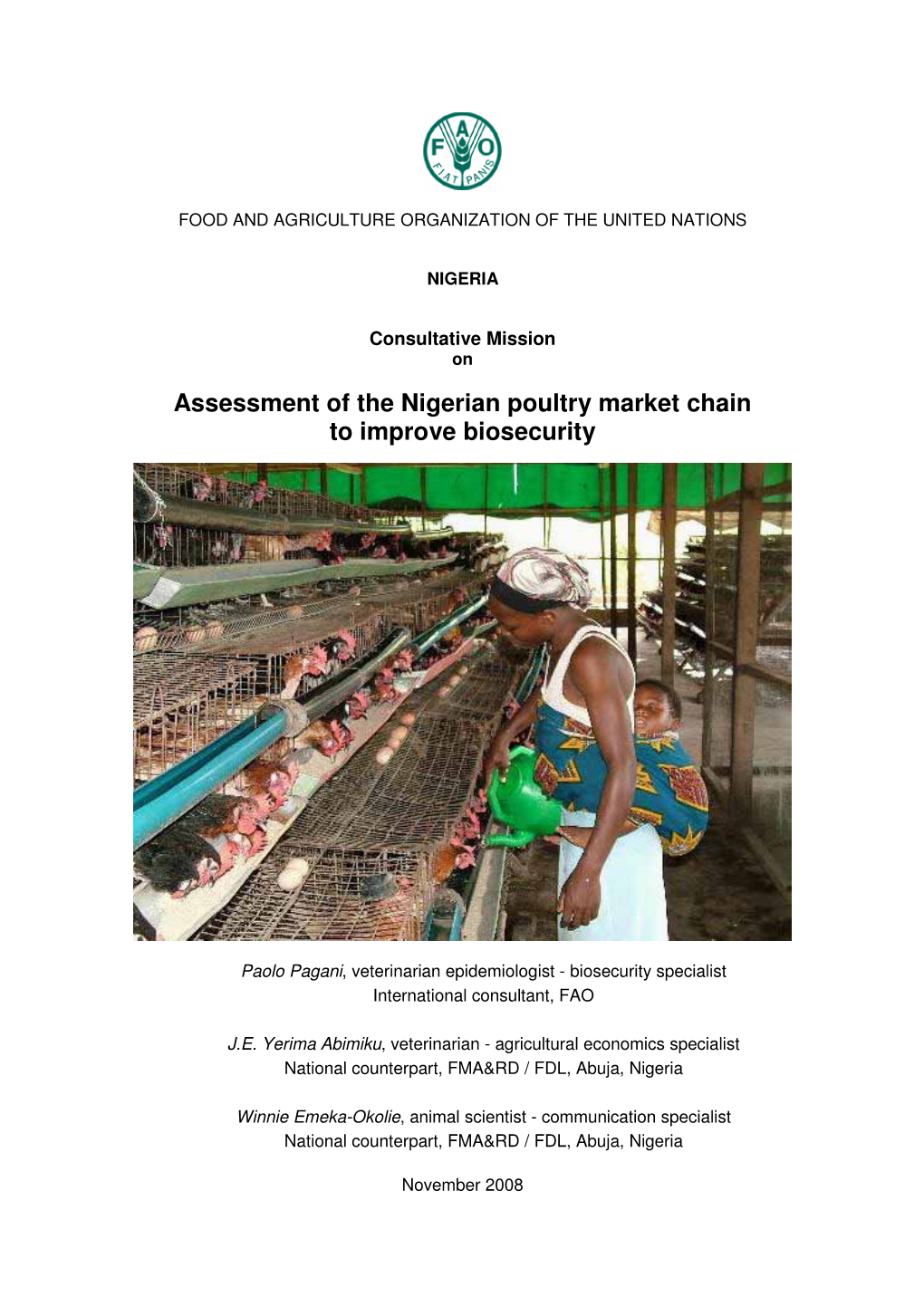 Assessment of the Nigerian Poultry Market Chain to Improve Biosecurity