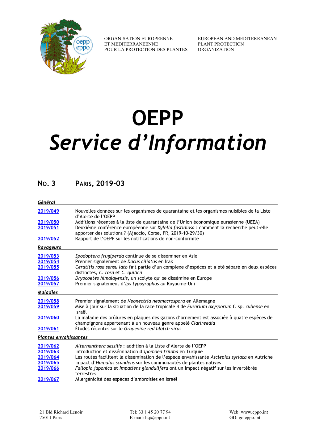 EPPO Reporting Service 2019 No