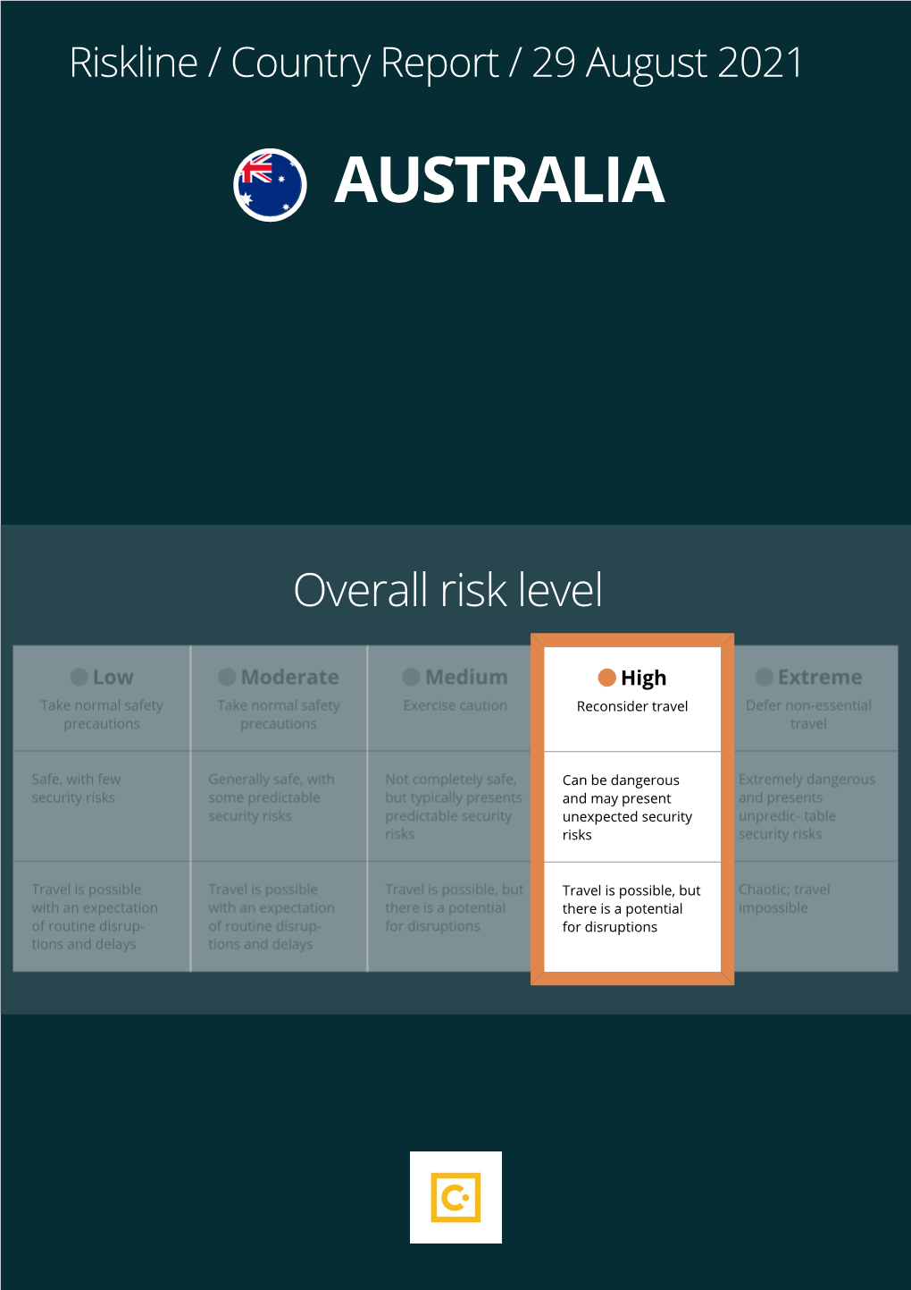 Terrorism Moderate Risk the Country Has Never Suffered a Major Terrorist Attack on Home Soil