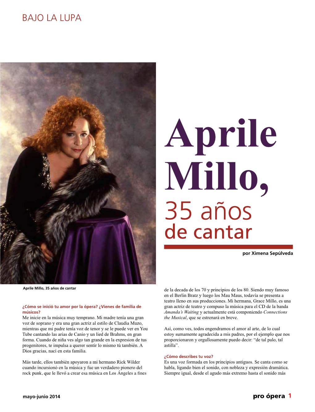 Aprile Millo, 35 Años De Cantar