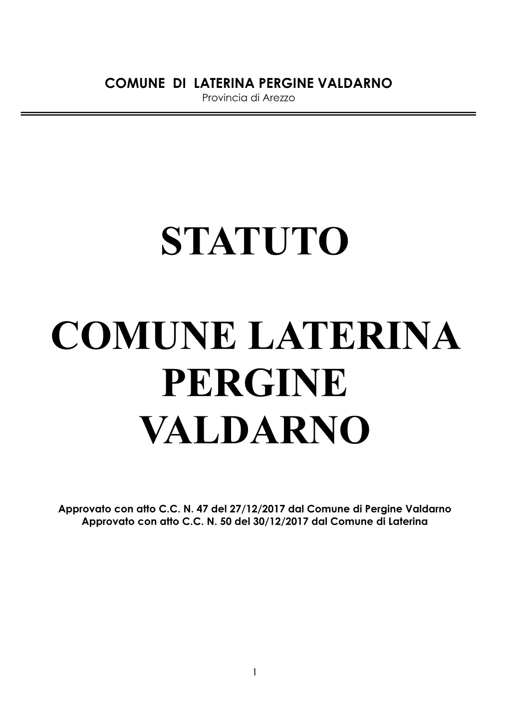 Statuto Comune Laterina Pergine Valdarno