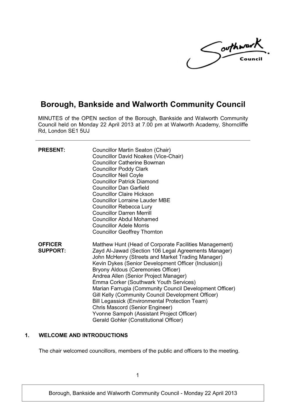 Borough, Bankside and Walworth Community Council