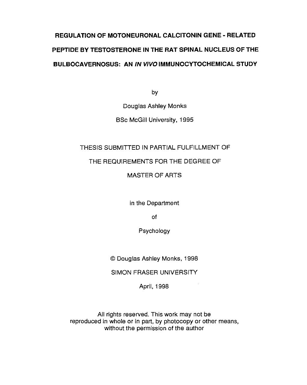 Regulation of Motoneuronal Calcitonin Gene - Related