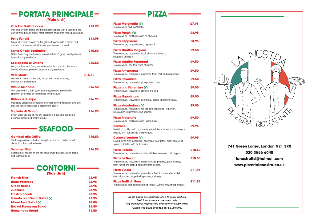 Portata Principale Seafood Contorni Pizza