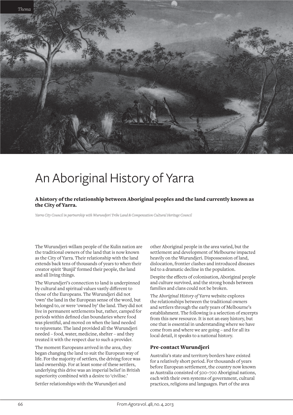 An Aboriginal History of Yarra