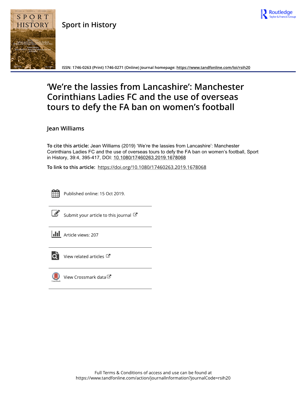 'We're the Lassies from Lancashire': Manchester Corinthians Ladies FC