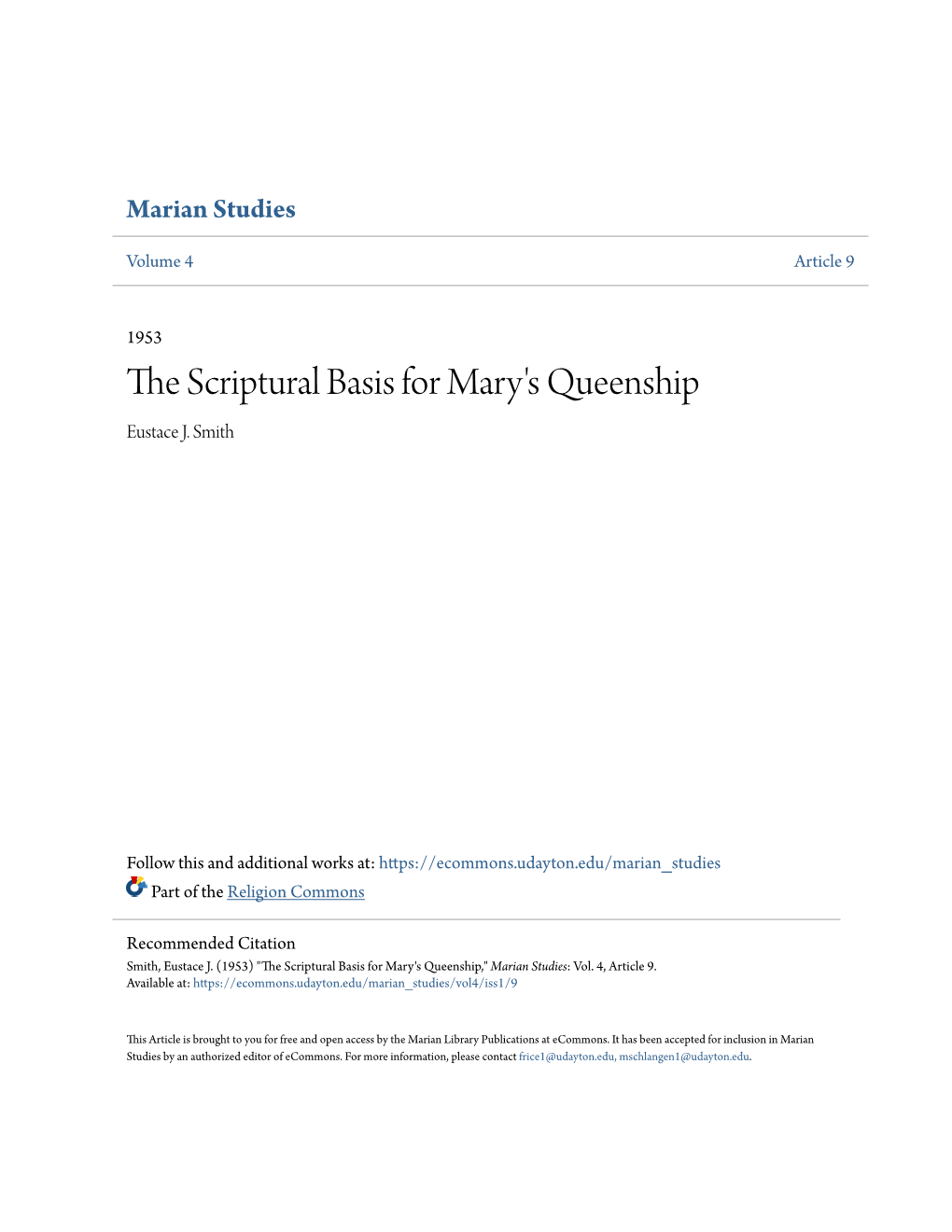 The Scriptural Basis for Mary's Queenship