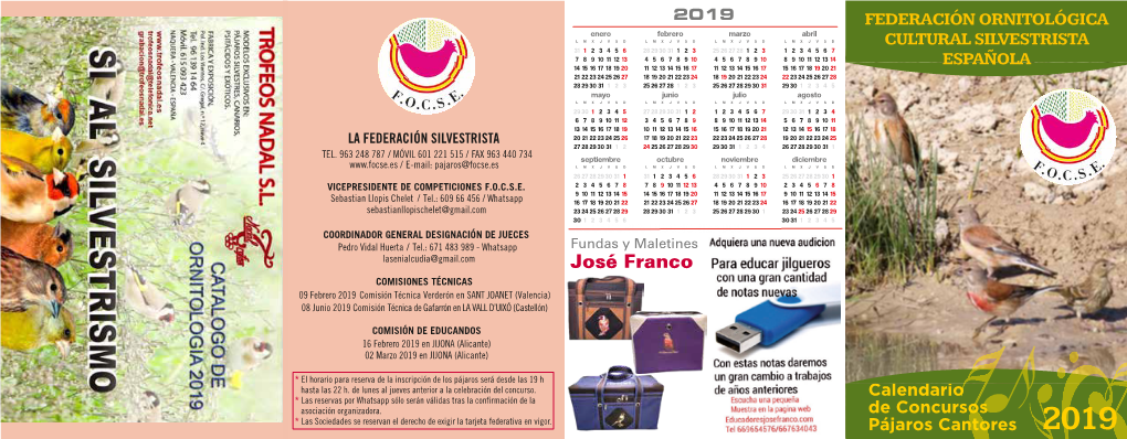 Calendario Concursos FOCSE 2019