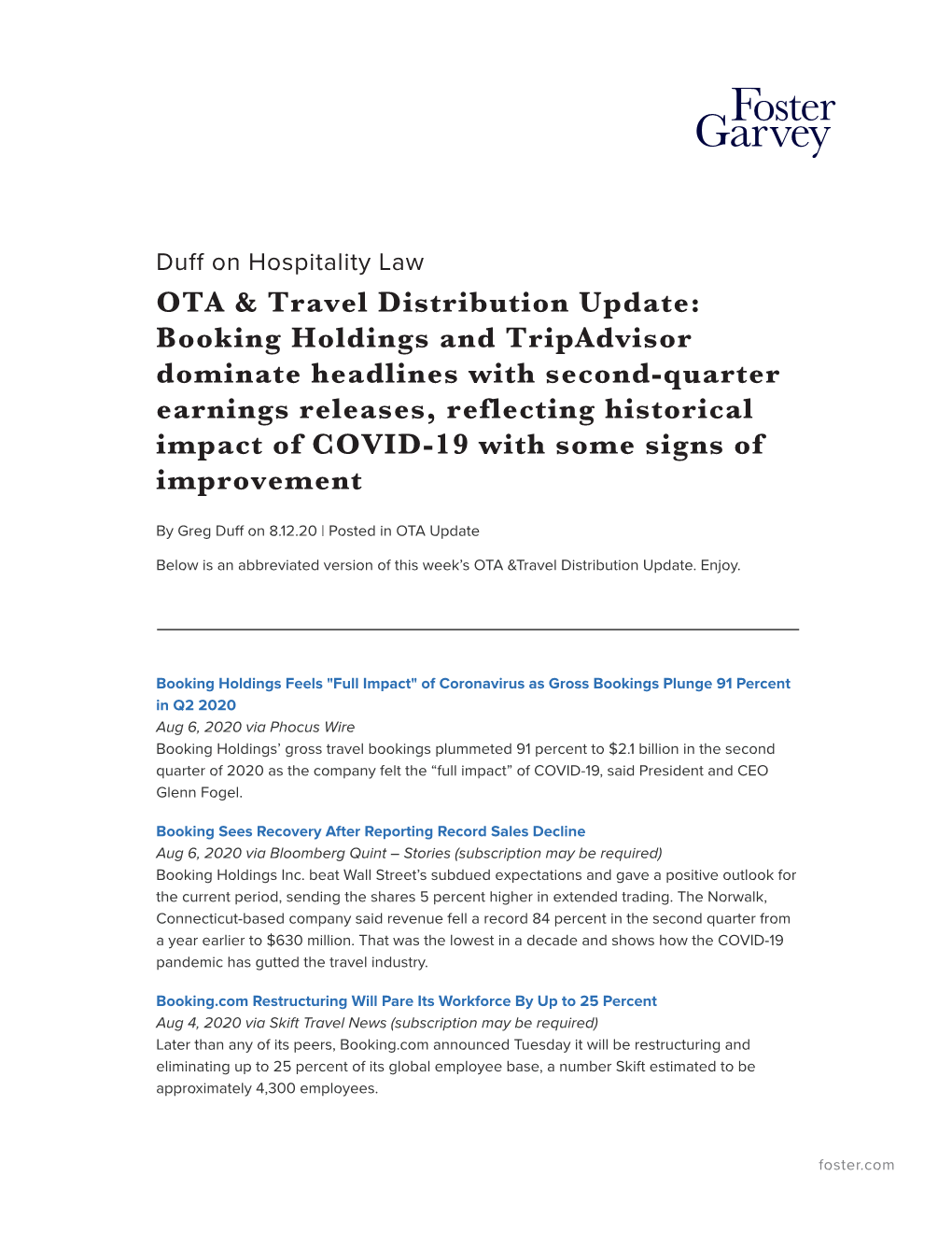 OTA & Travel Distribution Update: Booking Holdings and Tripadvisor Dominate Headlines with Second-Quarter Earnings Releases