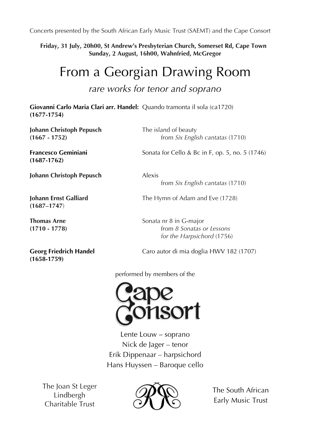 Georgian Drawing Room, Prg Order + Texts, LL