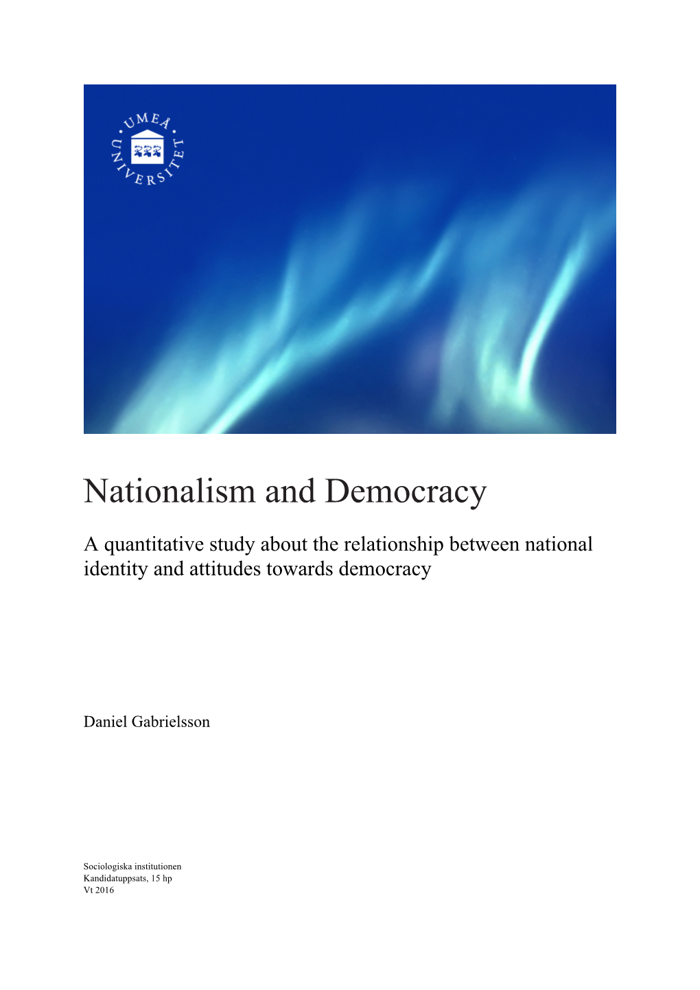 Nationalism and Democracy