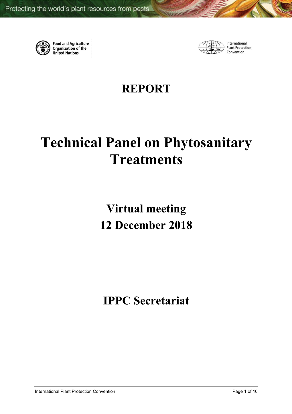 Technical Panel on Phytosanitary Treatments