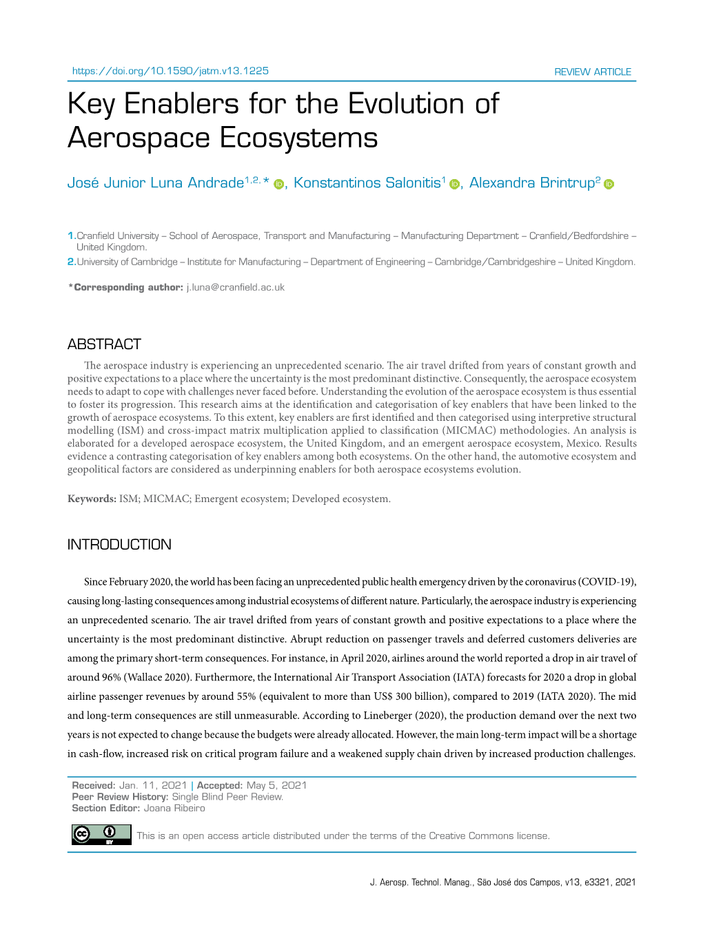 Key Enablers for the Evolution of Aerospace Ecosystems