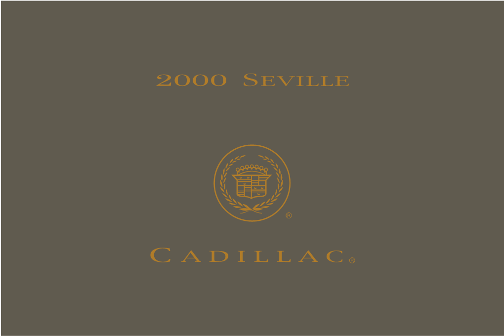 Owner's Manual,2000 Cadillac Seville