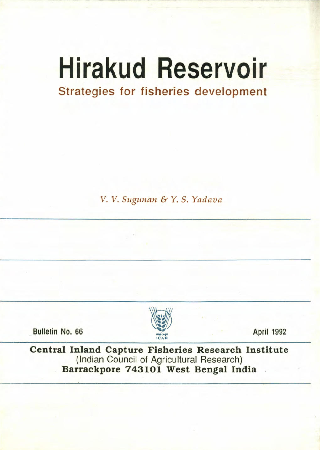Hirakud Reservoir Strategies for Fisheries Development