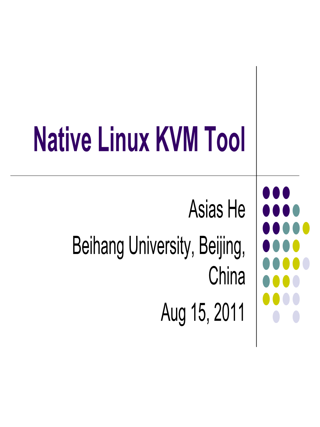 Native Linux KVM Tool