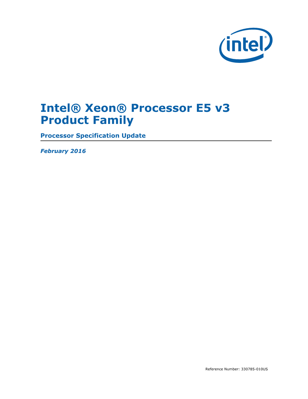 Intel® Xeon® Processor E5 V3 Family Specification Update