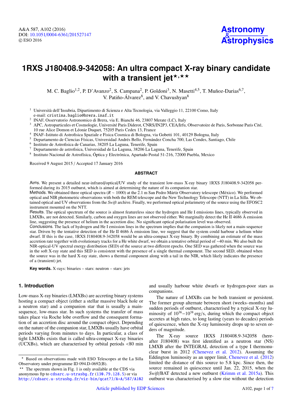 1RXS J180408.9-342058: an Ultra Compact X-Ray Binary Candidate with a Transient Jet?,??