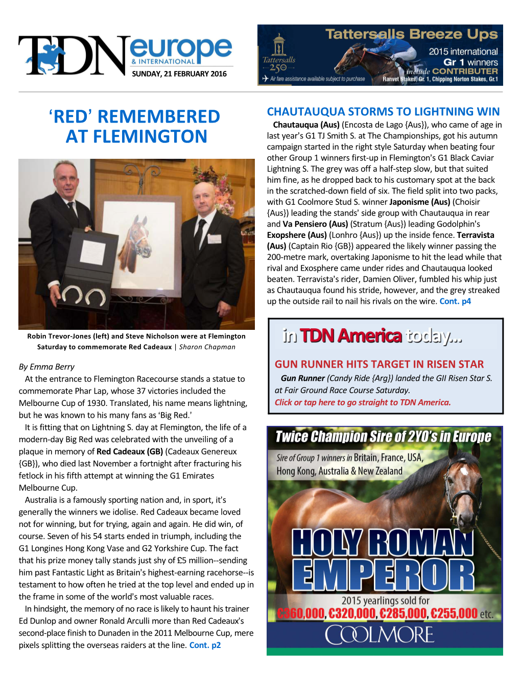 Red= Remembered at Flemington Cont