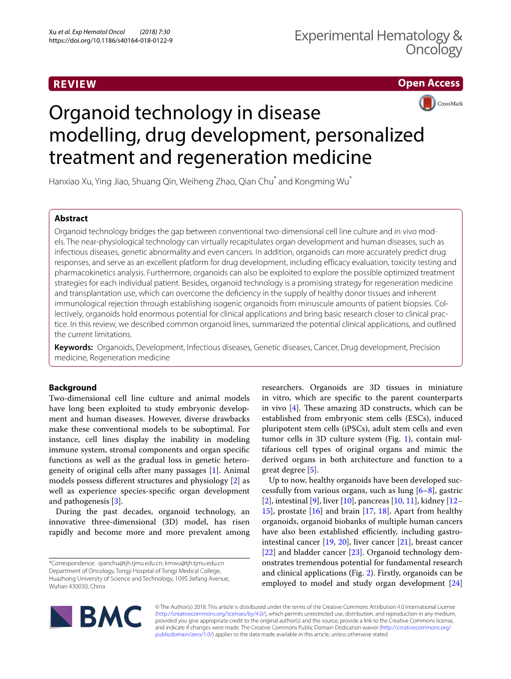 Organoid Technology in Disease Modelling, Drug Development