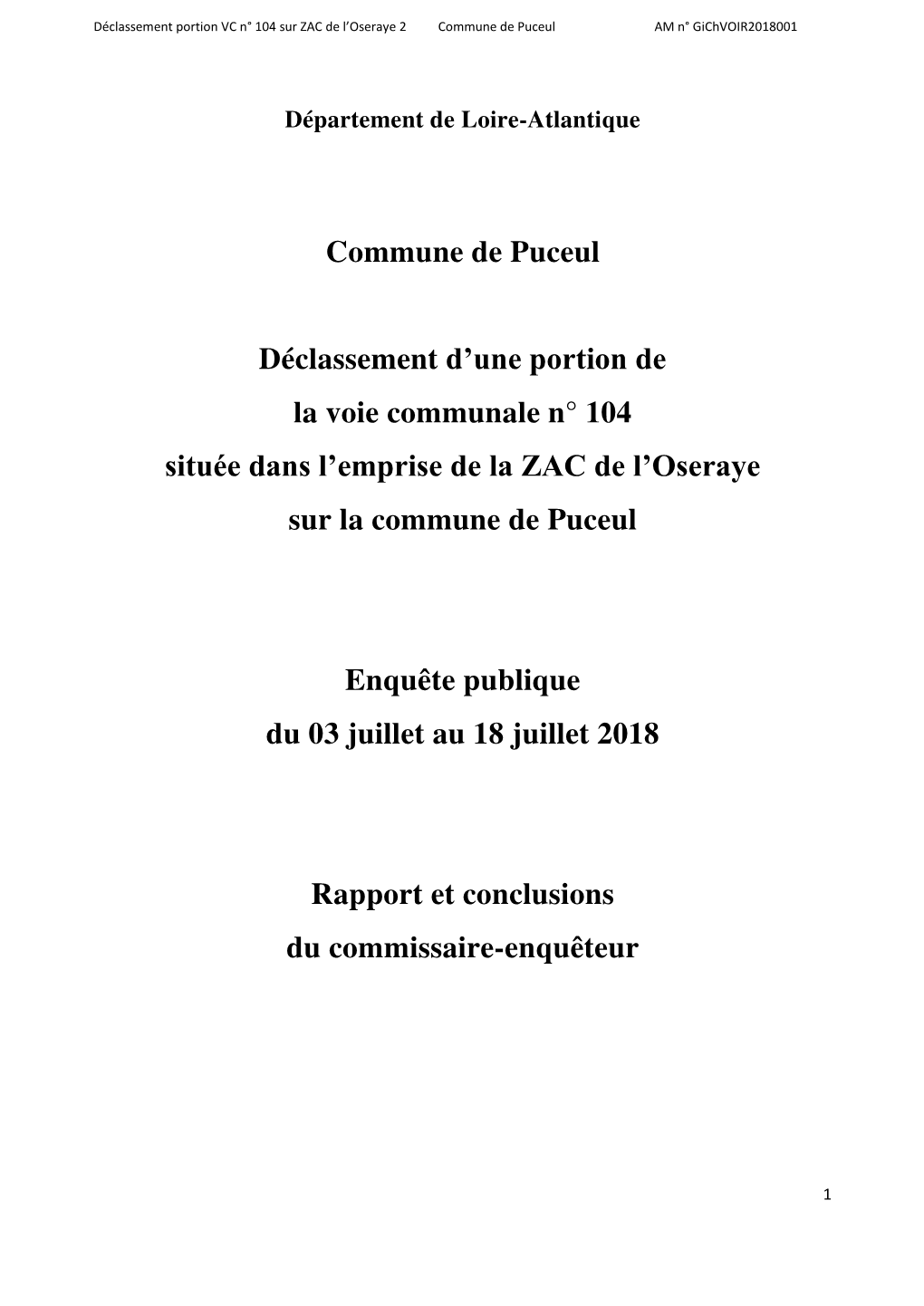 Commune De Puceul Déclassement D'une Portion De La Voie Communale