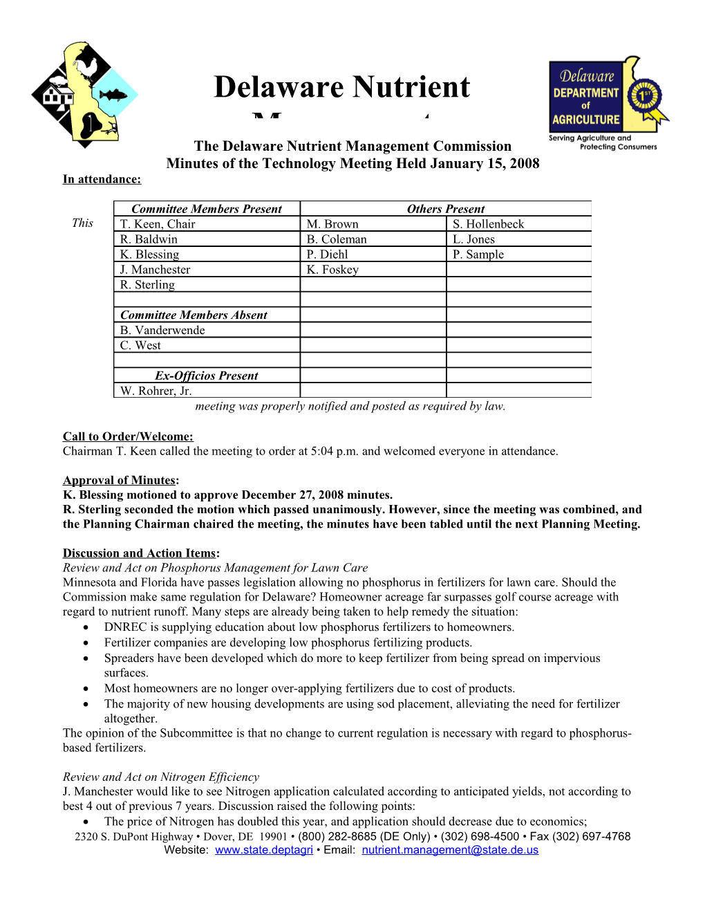 The Delaware Nutrient Management Commission