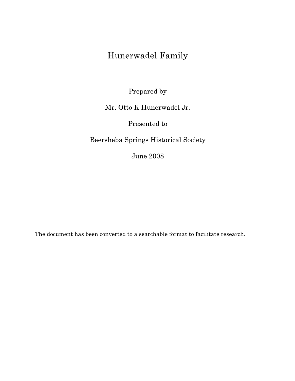 Hunerwadel Family
