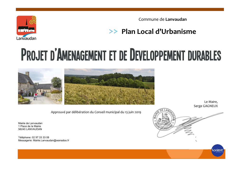 Projet D'amenagement Et De Developpement