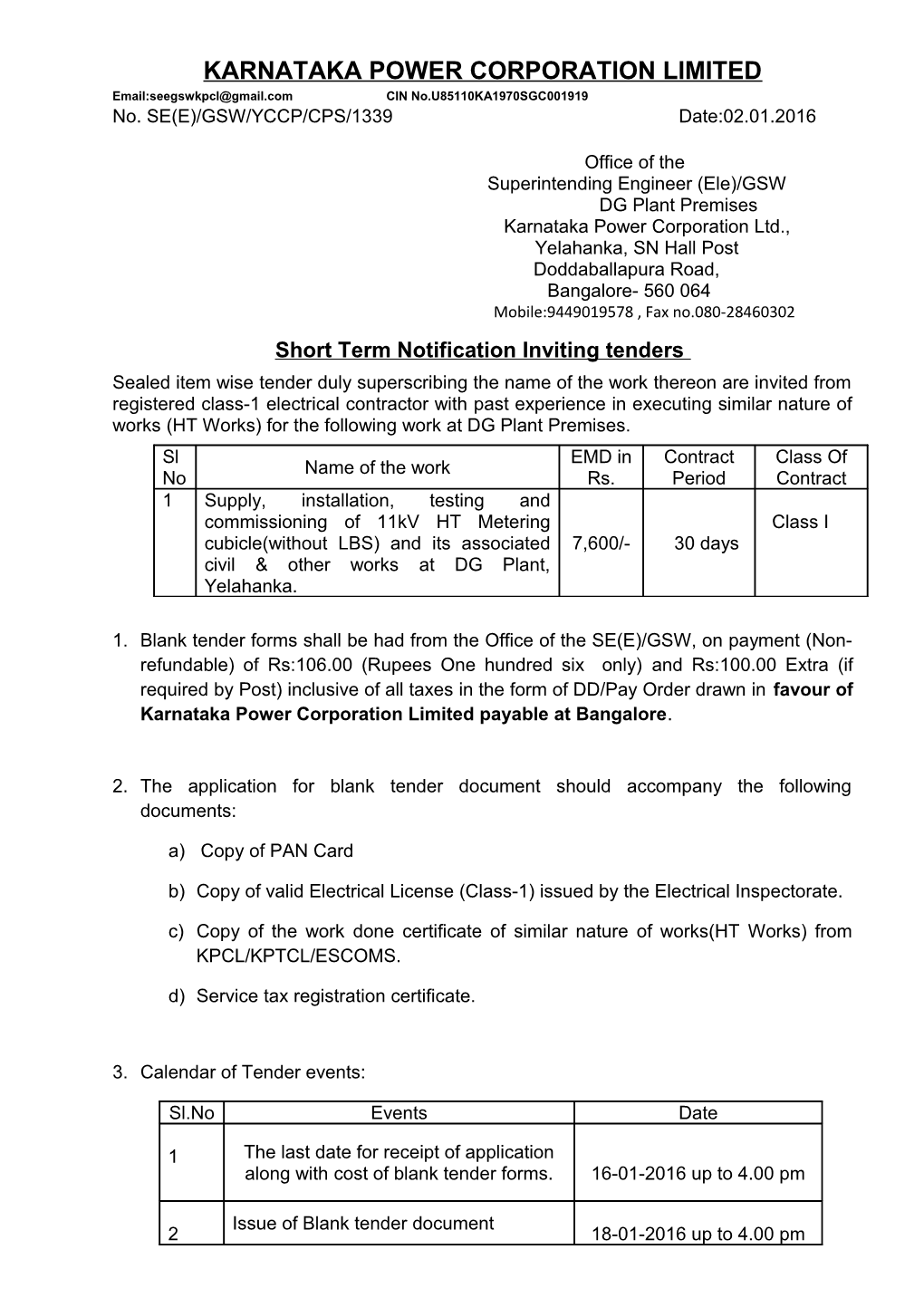 Kpc Bidadi Power Corporation Pvt